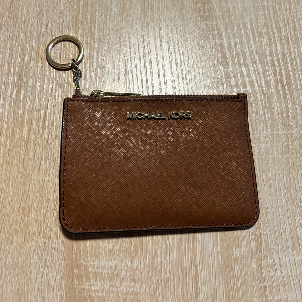 Michael Kors Tan Leather Keychain Pouch